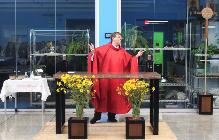 Cristo Rey St. Martin Gives Shout-Out to Fr. Corey Brost